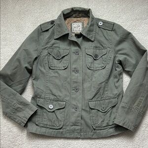 Women’s Size M Ruff Hewn Olive Cotton Utility Jacket